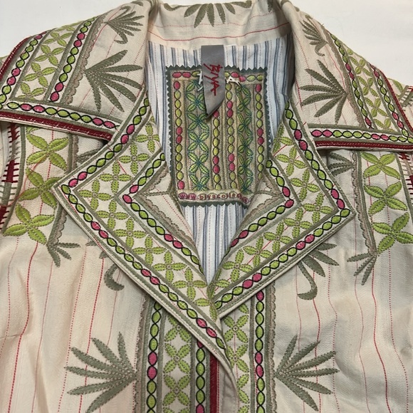 Johnny Was Jackets & Blazers - Johnny Was Biya Embroidered Green and Red Women's Coat